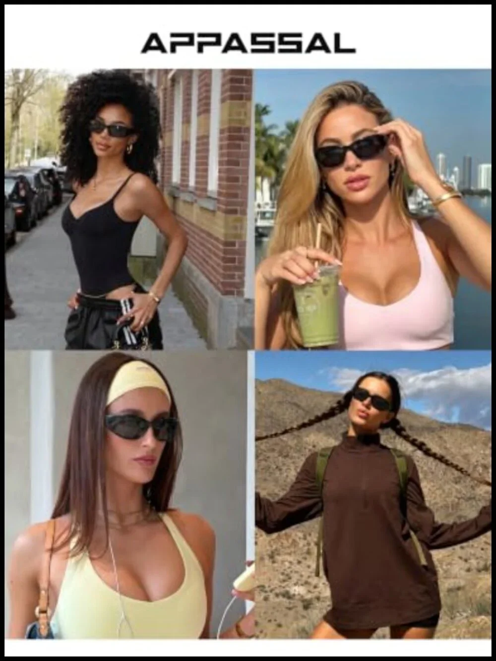 Y2K Wrap Around Sunglasses UV400 Shield Frame Full Coverage Oval